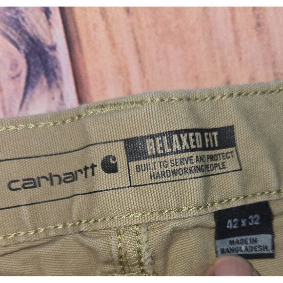 Carhartt Mens Durable Rugged Flex Canvas Work Pants 42x30 Relaxed Fit - Picture 4 of 10